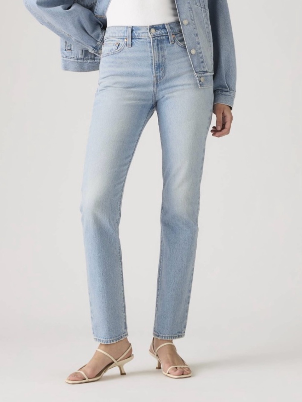 Levi's Premium Vintage Wedgie Straight Light Wash Button Fly High Rise Jeans